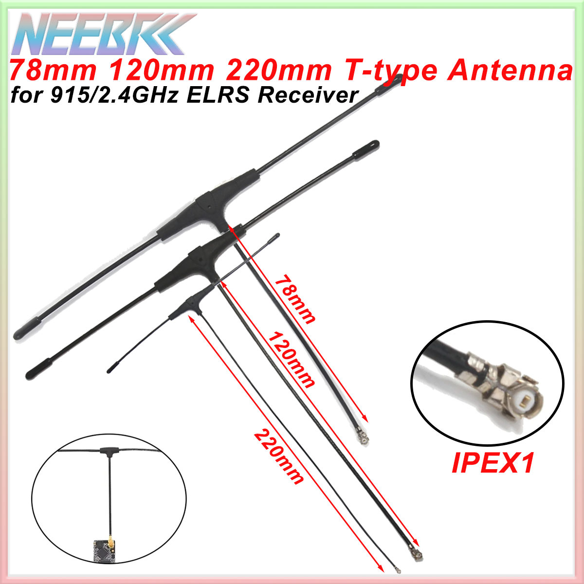 915MHz 2.4G T-type ELRS Antenn - Crossfire Receiver Rx のレビューと価格
