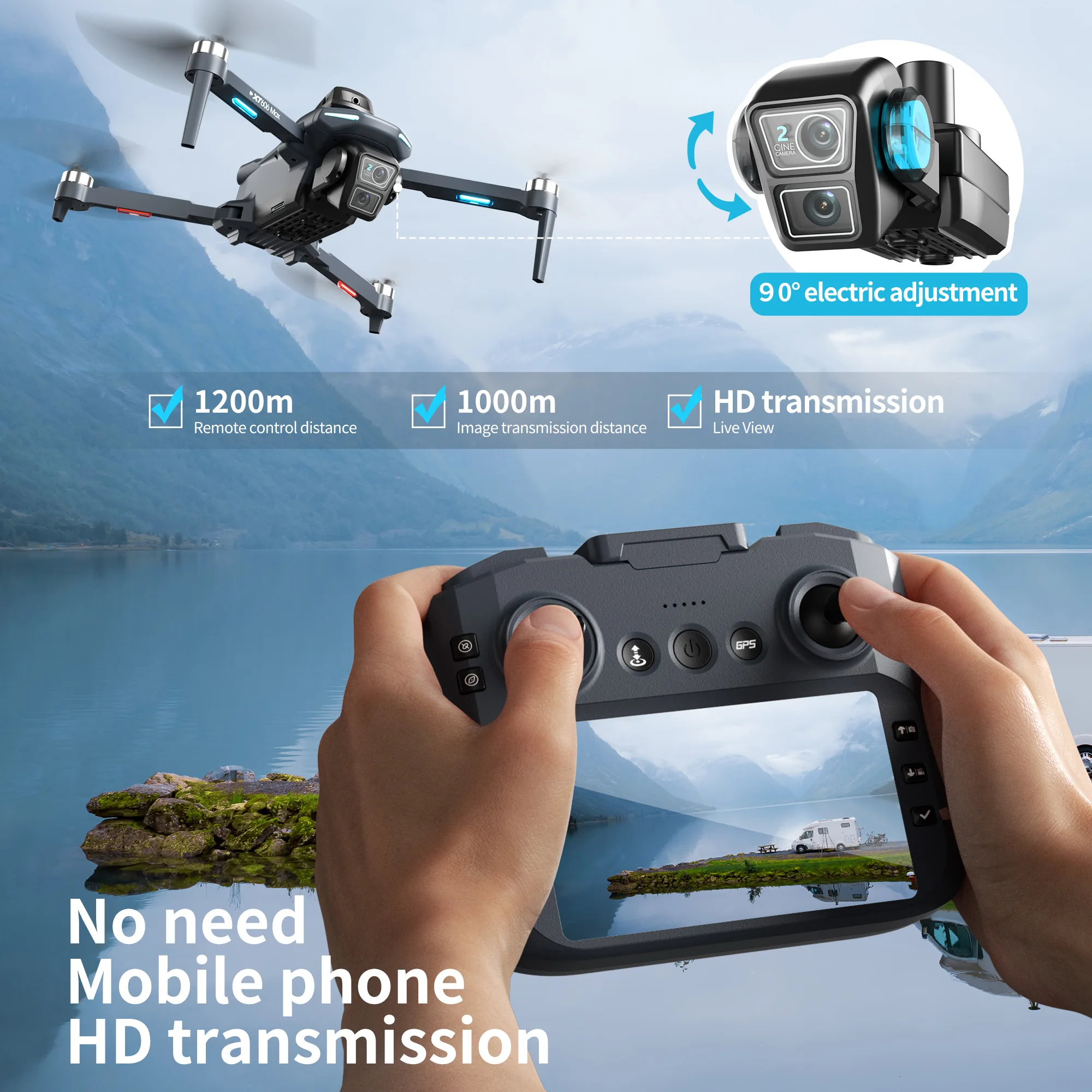 Lenovo XT606 Drone Professiona - Drone E88Pro Rc 4K のレビューと価格