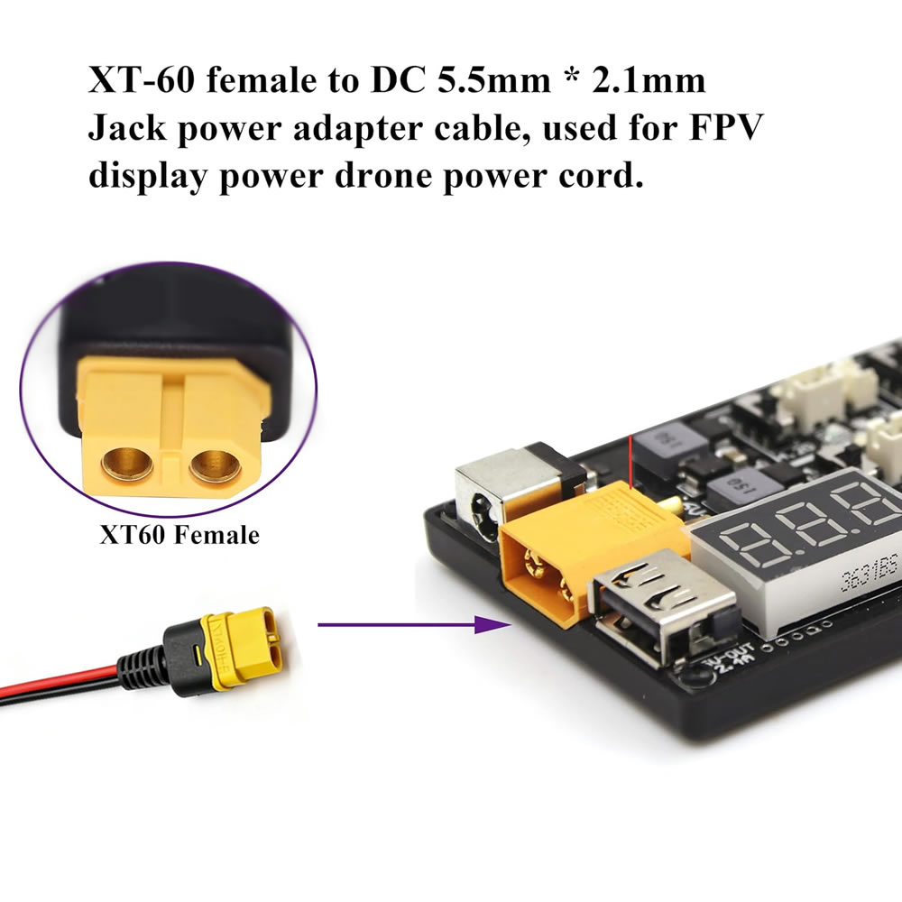 XT60 Plug Female Male To DC 5. - Drone Rc Car Hybrid のレビューと価格