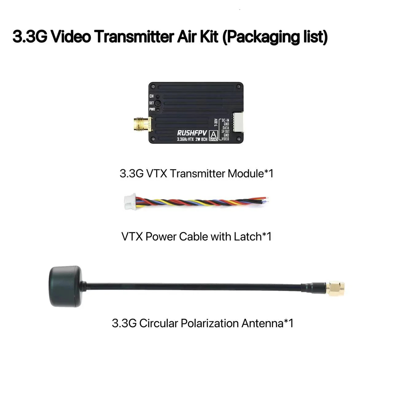 RUSHFPV 3.3G 2W VTX Transmitte - Drone Rc Remote Control のレビューと価格