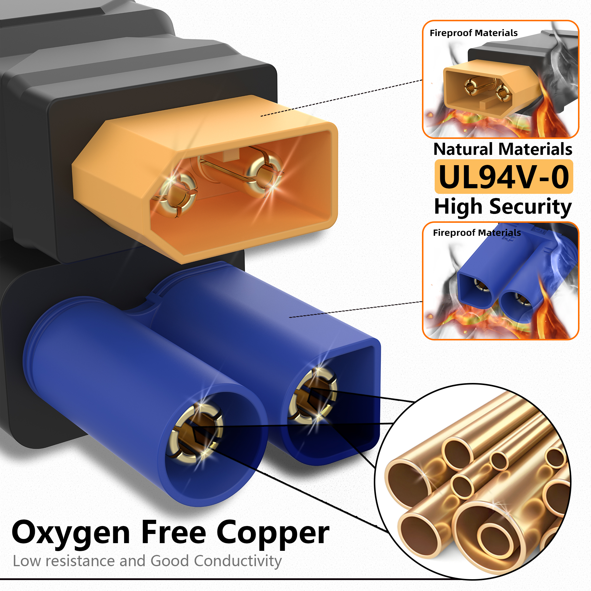 XT60 Connector EC5,XT60 to EC5 - Drone Rc Car Hybrid のレビューと価格