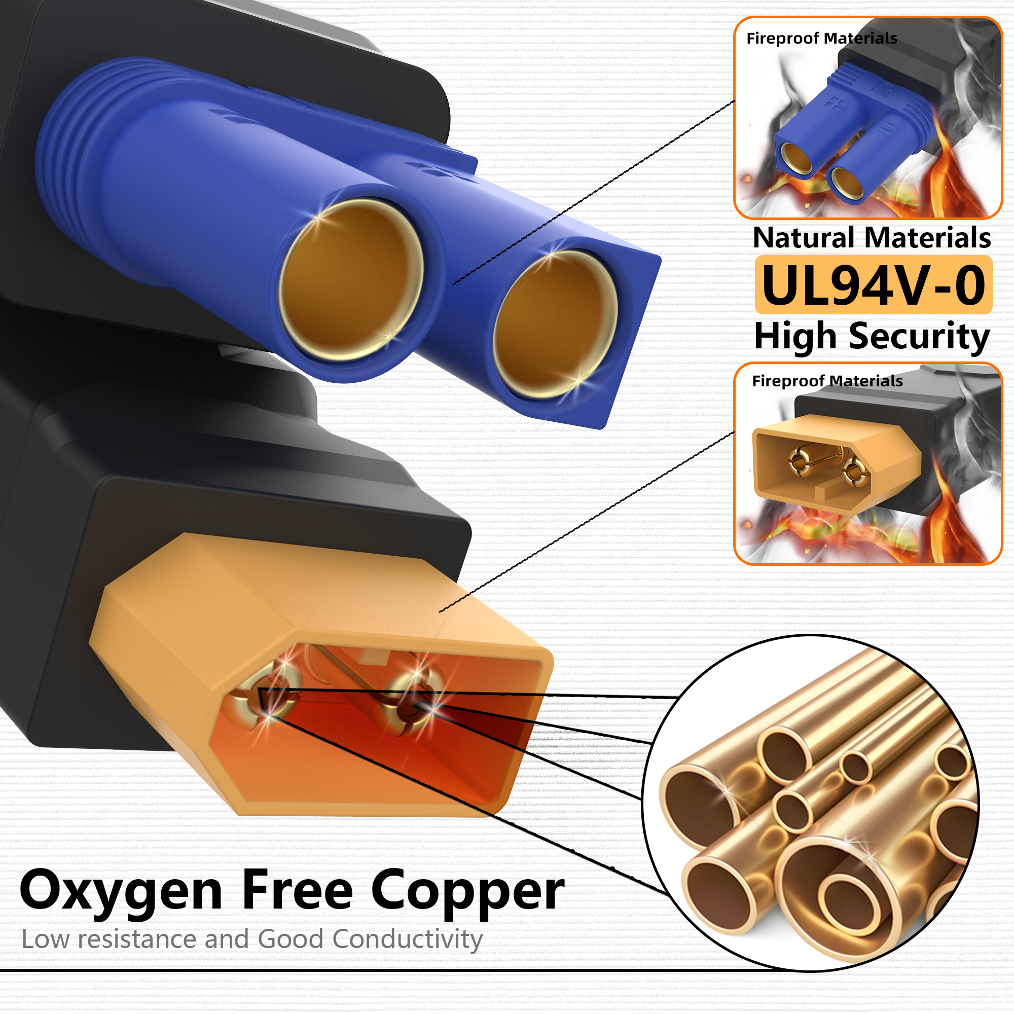 XT60 Connector EC5,XT60 to EC5 - Drone Rc Car Hybrid のレビューと価格