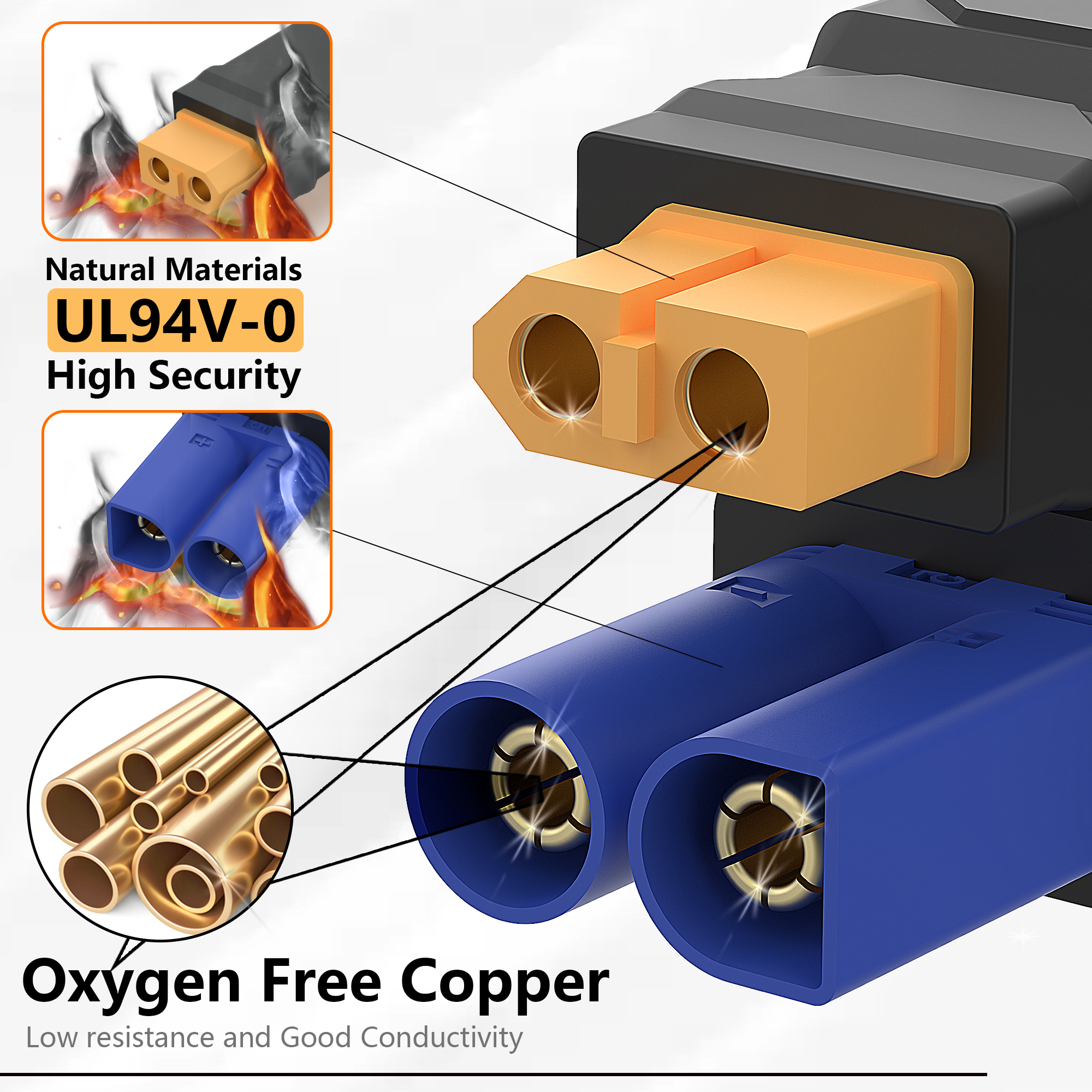 XT60 Connector EC5,XT60 to EC5 - Drone Rc Car Hybrid のレビューと価格