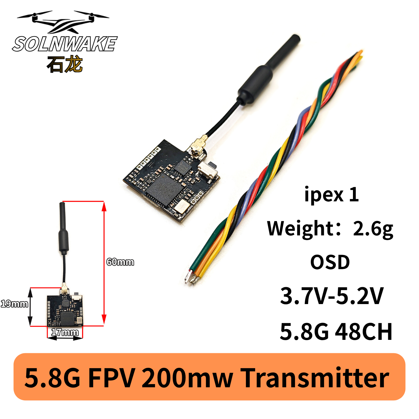 SLONWAKE Nano 5.8G 48CH 200mW  - Drone Rc Remote Control のレビューと価格
