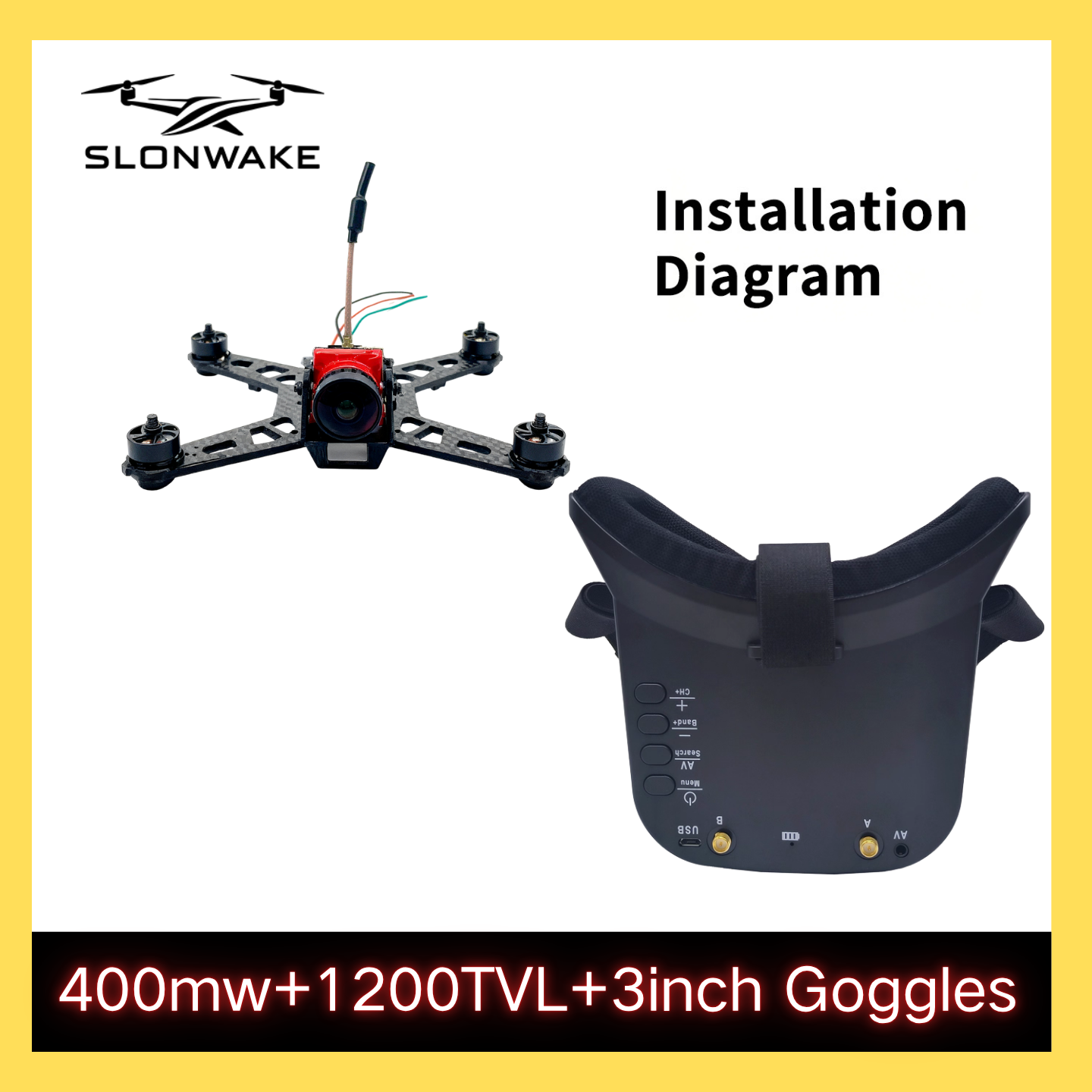 SLONWAKE 5.8G 48CH FPV 400mw V - Drone Rc Remote Control のレビューと価格