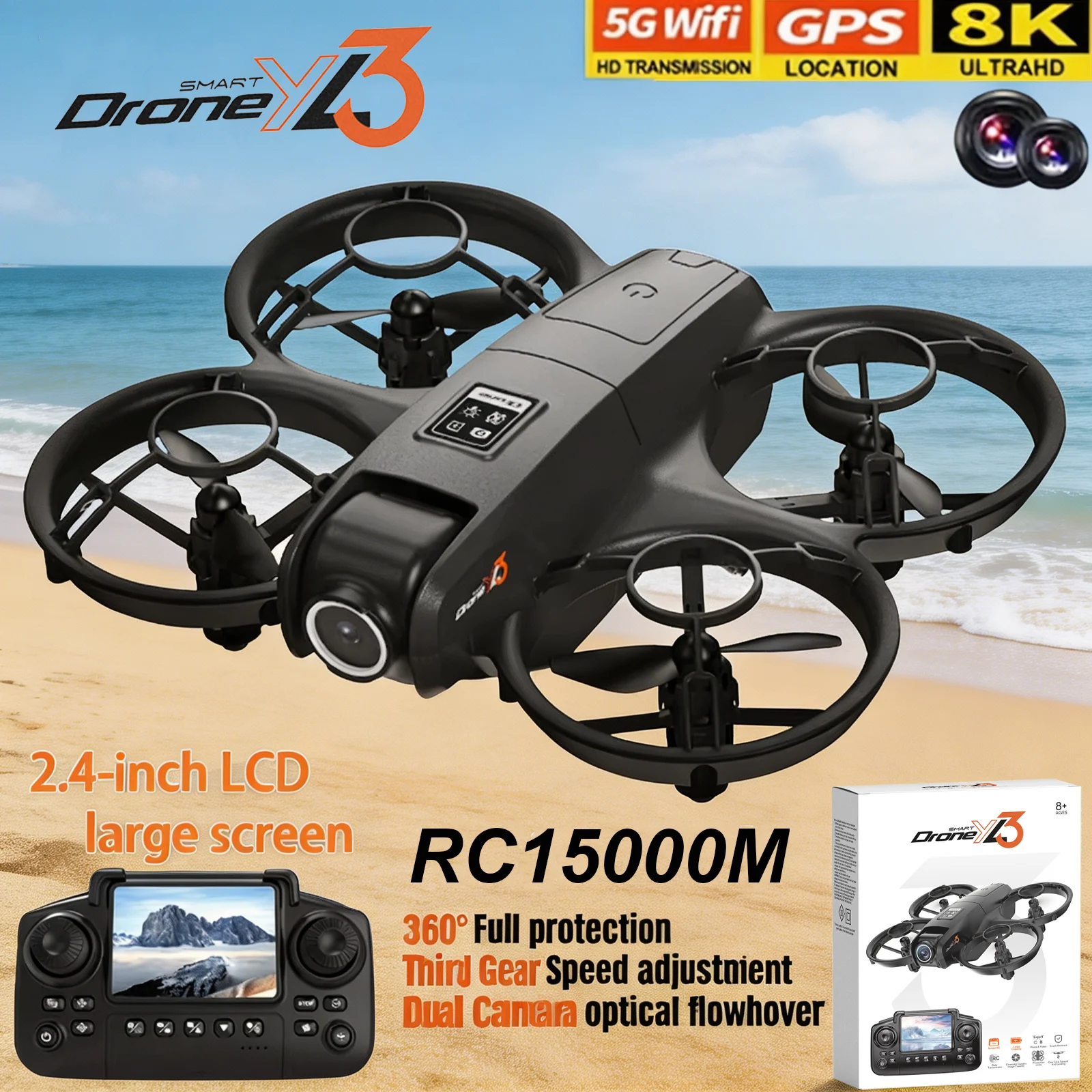 New YL3 RC Drone 8K 1080P Wide - Drone E88Pro Rc 4K のレビューと価格