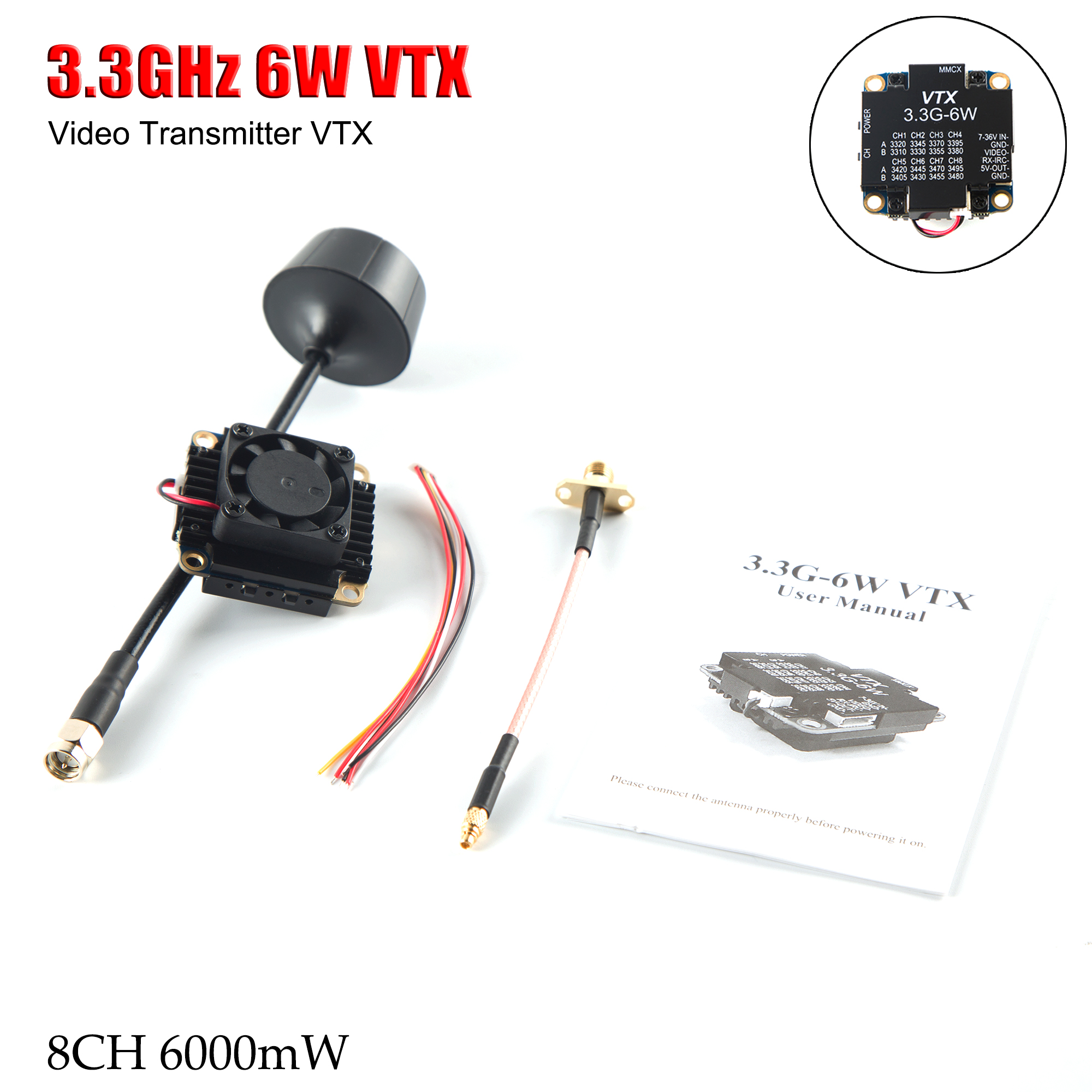 FPV Video Transmitter 3.3G 6W  - Drone Rc Remote Control のレビューと価格
