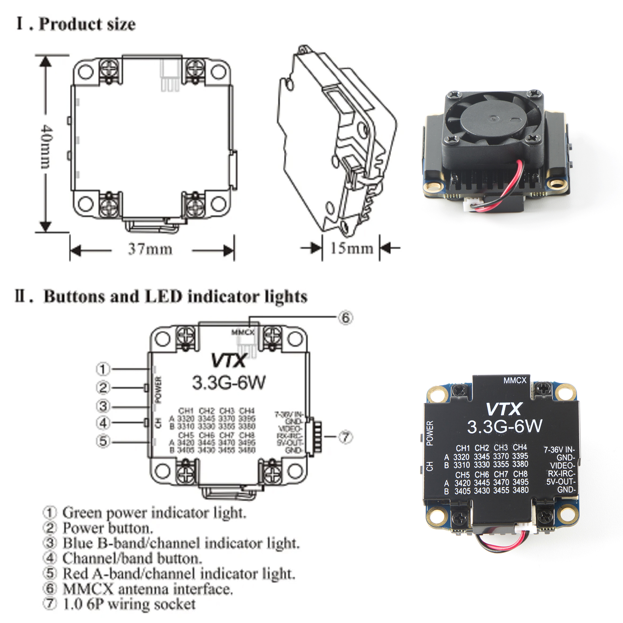 FPV Video Transmitter 3.3G 6W  - Drone Rc Remote Control のレビューと価格