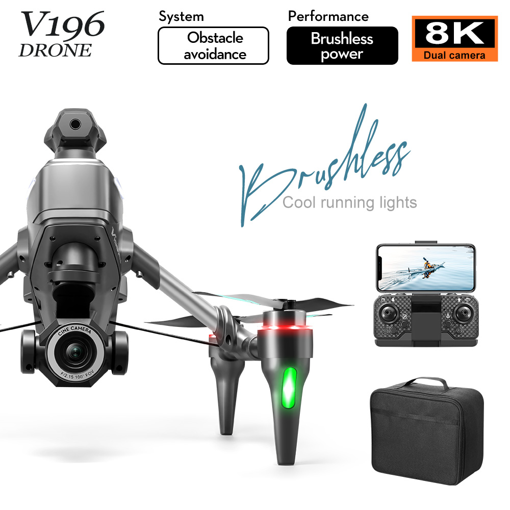 New V196 Drone Brushless 8k HD - Drone V196 Rc のレビューと価格