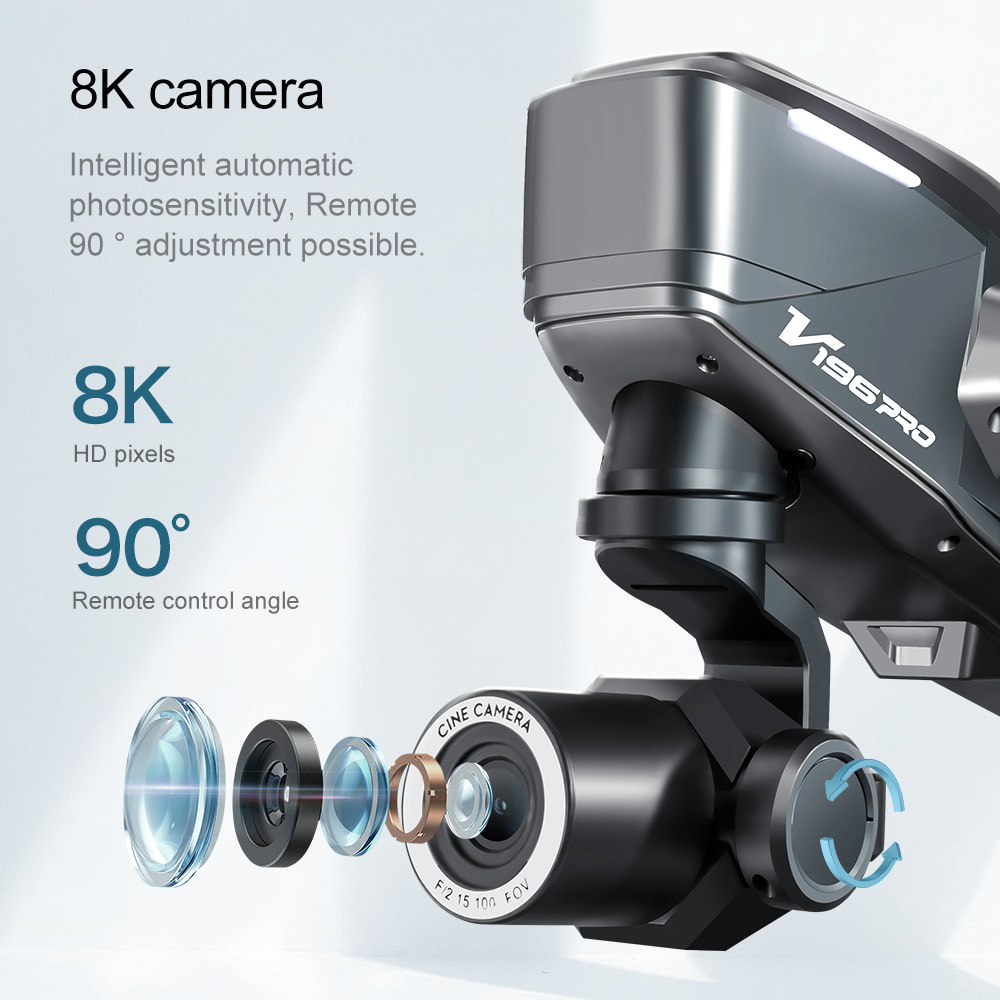 New V196 Drone Brushless 8k HD - Drone V196 Rc のレビューと価格
